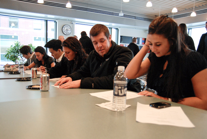 Students at an accounting workshop